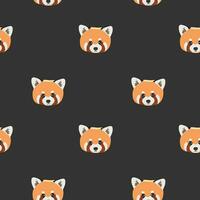 sömlös mönster med huvud röd panda. tecknad serie design djur- karaktär platt vektor stil. textur för tyg, omslag, textil, tapet, Kläder.