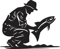 glatt und modern Fischer Logo Design Fett gedruckt Fischer Logo zum Unternehmen und Marken vektor