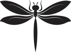 Eleganz im Flug Libelle Logo Vektor im noir nachtaktiv Rätsel schwarz Vektor Symbol mit Libelle