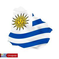 Uruguay Karte mit winken Flagge von Land. vektor