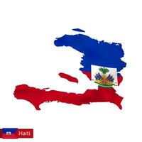 haiti Karta med vinka flagga av Land. vektor