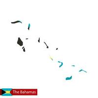 das Bahamas Karte mit winken Flagge von Land. vektor