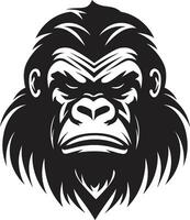 Gelassenheit im das Urwald schwarz Gorilla Symbol Wildtiere Eleganz Primas Emblem vektor