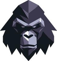 Affe Majestät im schwarz und Weiß Logo Gorilla Exzellenz emblematisch Vektor Kunst
