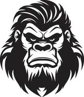 ikonisch Tierwelt Monarch Affe Vektor Regal Naturen Majestät schwarz Gorilla Emblem
