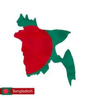bangladesh Karta med vinka flagga av Land. vektor