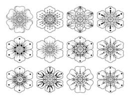 Kreismuster in Form von Mandala mit Blume für Henna