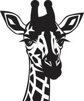 minimalistisk afrikansk majestät silhuett kunglig halsad symbol giraff ikon vektor