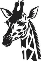 afrikansk majestät i enkelhet ikon elegant halsad skönhet svart giraff logotyp vektor