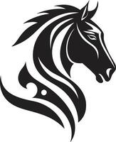 majestätisk galopp ikoniska svart hingst kunglig häst majestät symbolisk logotyp vektor