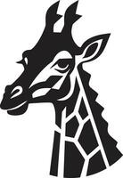 lugn silhuett majestät svart emblem vilda djur nåd i svartvit logotyp vektor