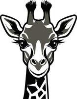 elegant safari ambassadör giraff konst slående vilda djur och växter skönhet svart emblem vektor