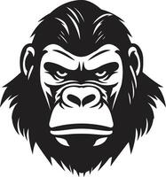 Safari Wächter einfarbig Gorilla Symbol ikonisch Naturen Anmut emblematisch Logo vektor