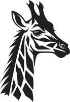 minimalistisk giraff förträfflighet vektor ikoniska halsad elegans giraff emblem
