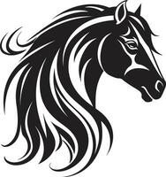 Regal Pferd Majestät Vektor Emblem Design simpel Mustang Exzellenz schwarz Logo Symbol