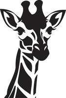 ikonisch Hals Majestät Vektor Silhouette wild Eleganz im schwarz Giraffe Emblem