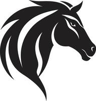 vild majestät i svart logotyp symbol elegant häst- ambassadör enfärgad vektor