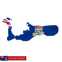 Cayman Inseln Karte mit winken Flagge von Land. vektor