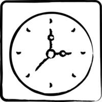 Mauer Uhr Hand gezeichnet Vektor Illustration