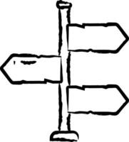 väg tecken hand dragen vektor illustration