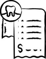 Dental Rechnung Hand gezeichnet Vektor Illustration