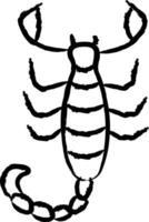 scorpion hand dragen vektor illustration