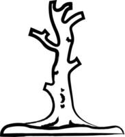 död- träd hand dragen vektor illustration
