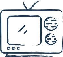 Clever Fernseher Hand gezeichnet Vektor Illustration