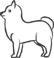 pomeranian hund hand dragen vektor illustration