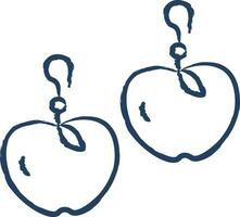 Apfel Ohrring Hand gezeichnet Vektor Illustration