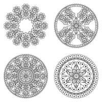 Kreismuster in Form von Mandala mit Blume für Henna vektor