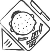 burger hand dragen vektor illustration