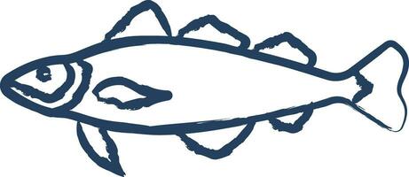 torsk fisk hand dragen vektor illustration