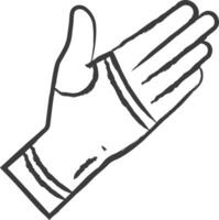 Gym handske hand dragen vektor illustration