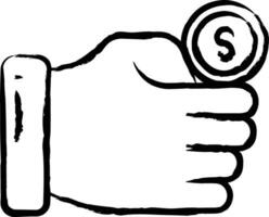 mynt kasta hand dragen vektor illustration