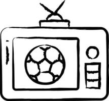 Fußball im Fernseher Hand gezeichnet Vektor Illustration