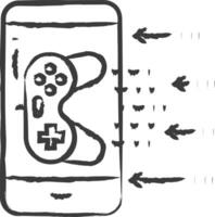 Handy, Mobiltelefon Spiel Hand gezeichnet Vektor Illustration