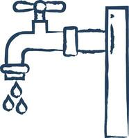 Wasser Zapfhahn Hand gezeichnet Vektor Illustration