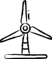 Wind Energie Hand gezeichnet Vektor Illustration