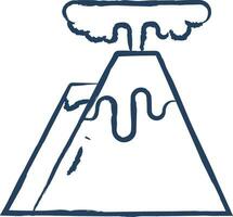 vulkan berg hand dragen vektor illustration