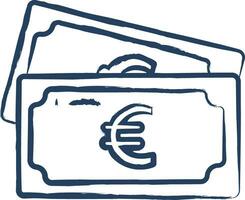 Euro Hand gezeichnet Vektor Illustration