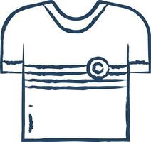 tysk fotboll jersey hand dragen vektor illustration