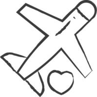 flygplan hand dragen vektor illustration