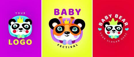 Baby Festival . Karneval Maske Festival. Vektor Illustration. Logo