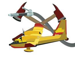 flygplan slang och axlar arbete symboler av brand tvinga- vektor