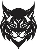 heimlich Jäger schwarz Luchs Emblem emblematisch wilde Katze Exzellenz Logo Symbol vektor