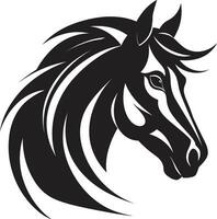 Fahrer emblematisch Majestät monochromatisch Design ikonisch Galopp im schwarz Vektor Pferd Logo