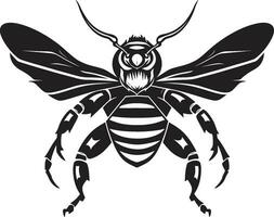 majestätisk predation i svart logotyp symbol elegant insekt majestät svartvit emblem vektor