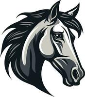majestätisk hingst emblem svart vektor logotyp elegant häst- profil ikoniska logotyp design