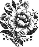 schwarz Vektor Blumen- Symbol das perfekt Zusatz zu irgendein Design dekorativ Blumen- Design Symbol ein schwarz Vektor Symbol Das steht aus